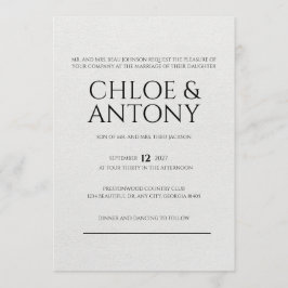 Invitación Timeless, Elegant Wedding Invitation
