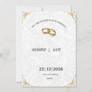 Invitación Timeless Gold Corner Accents Wedding Invite