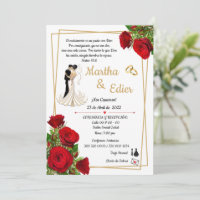 Timeless Love Red Elegance Wedding Invitation