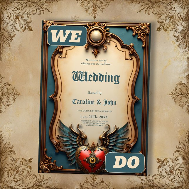 Invitación Timeless love, surreal elegance in steampunk style (Subido por el creador)