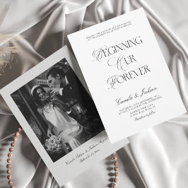 Invitación Timeless Old Money Black and White Wedding