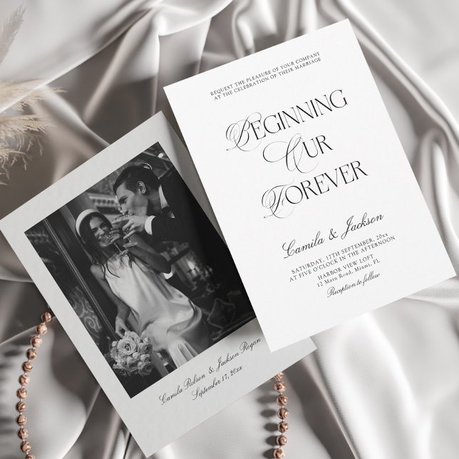 Invitación Timeless Old Money Black and White Wedding (Subido por el creador)