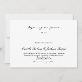 Invitación Timeless Old Money Black and White Wedding Invitat