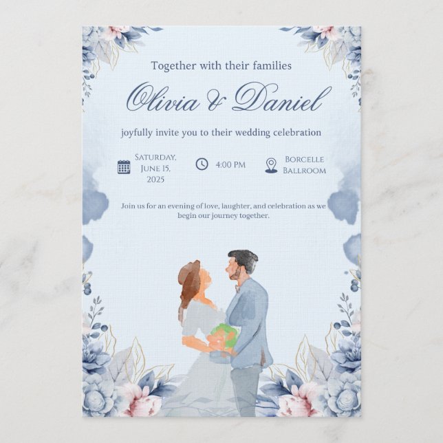 Invitación Timeless Wedding Invitation – Customizable (Anverso)