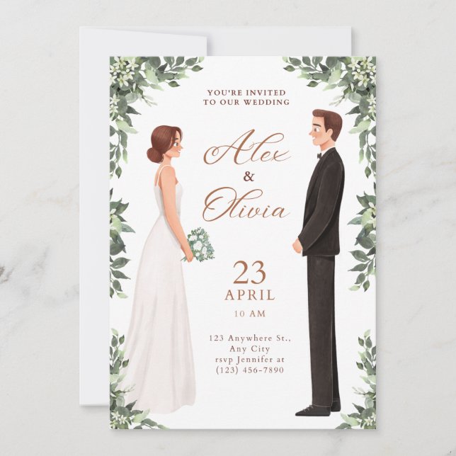 Invitación Timeless Wedding Invitation Elegant Classic Design (Anverso)