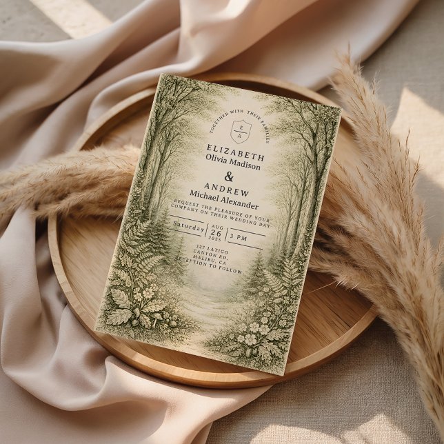 Invitación Timeless Woodland Forest Wedding (Subido por el creador)