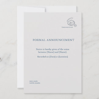 Invitación Timepiece- Minimalist Union Announcement