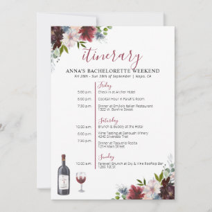 Invitación tineraria a la Bachelorette con tema de