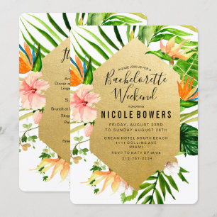 Invitación tineraria Bachelorette Weekend