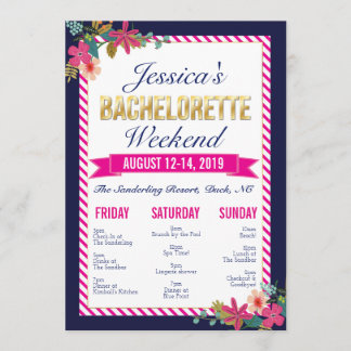 Invitación tineraria Bachelorette Weekend