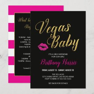 Invitación tineraria del bebé de Vegas