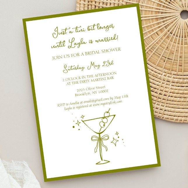 Invitación Tini bit más sucio Martini Olive Bridal Shower (Subido por el creador)