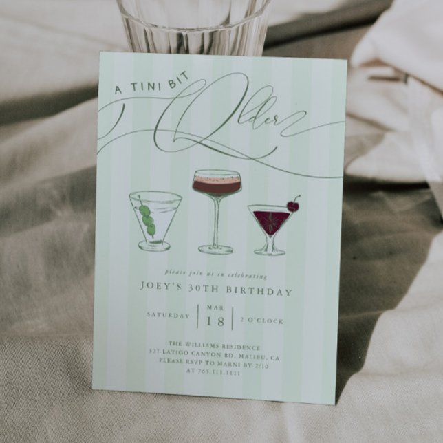 Invitación Tini bit más viejo Martini Adulto Birthday Party (Subido por el creador)