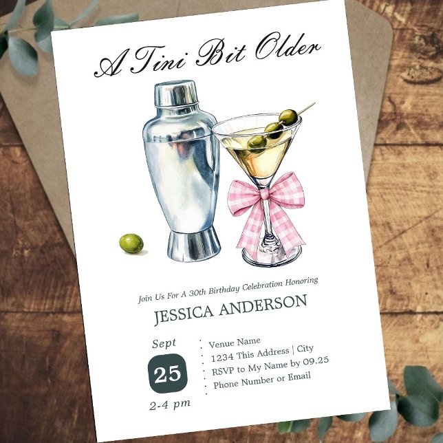 Invitación Tini Bit Mayor Cumpleaños 30 Aceituna (Subido por el creador)