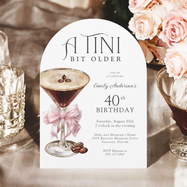 Invitación Tini bit mayor Espresso Martini 40 cumpleaños (Subido por el creador)