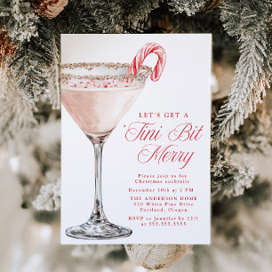 Invitación ‘Tini Bit Merry Candy Cane Martini Fiesta de Navid
