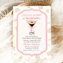 Invitación Tini bit Older Espresso Martini Coquette Cumpleaño