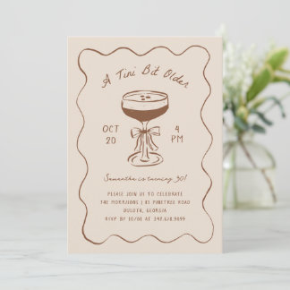 Invitación Tini Bit Older Espresso Martini Garabato Cumpleaño