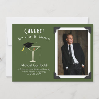 Invitación Tini Bit Smarter Graduation Announcement Martini