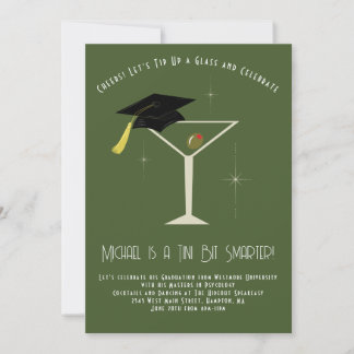 Invitación Tini Bit Smarter Graduation Party Martini Bar