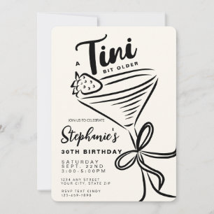 Invitación Tini blanco y negro de moda más de 30 años