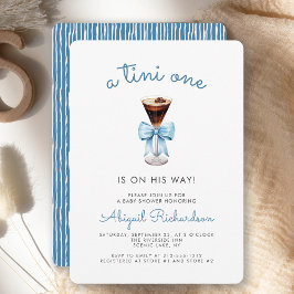 Invitación Tini One Espresso Martini Blue Boy Baby Shower