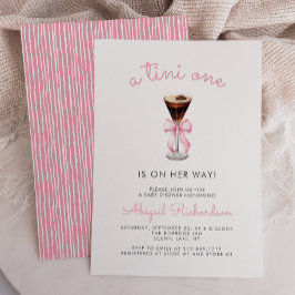Invitación Tini One Espresso Martini Pink Girl Baby Shower