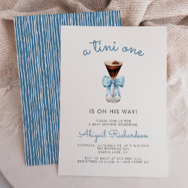 Invitación Tini One Martini de Espresso Niño Fiesta de Bebé