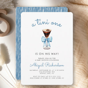 Invitación Tini One Martini de Espresso Niño Fiesta de Bebé