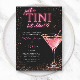Invitación Tini Un Poco Mayor Rosa Neon Cumpleaños 30