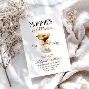 Invitación Tini Una Mamá y Martini Baby Shower Espresso