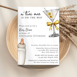 Invitación Tini Uno Está En Camino Cóctel Amarillo Baby Showe