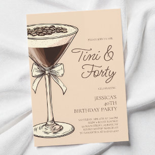 Invitación Tini y Cuarenta Guión Martini Fiesta de cumpleaños