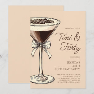 Invitación Tini y Cuarenta Guión Martini Fiesta de cumpleaños