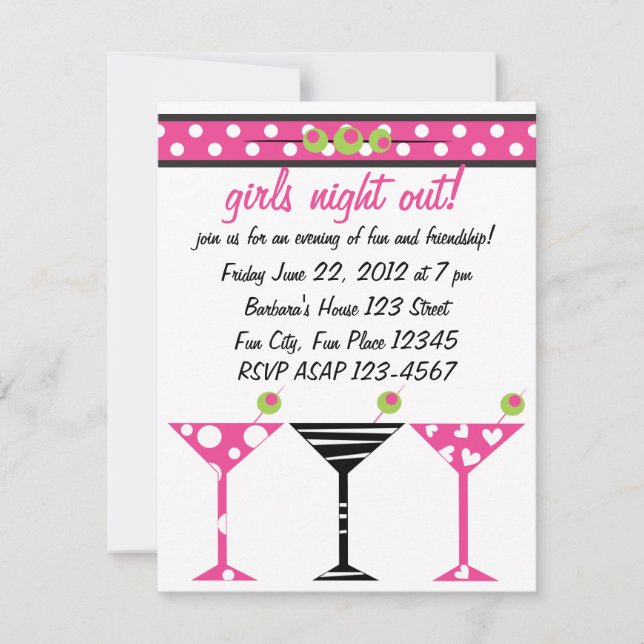 Invitación ¡Tinis juguetones! (Anverso)