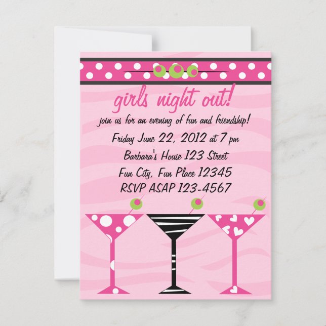 Invitación ¡Tinis juguetones! (Anverso)