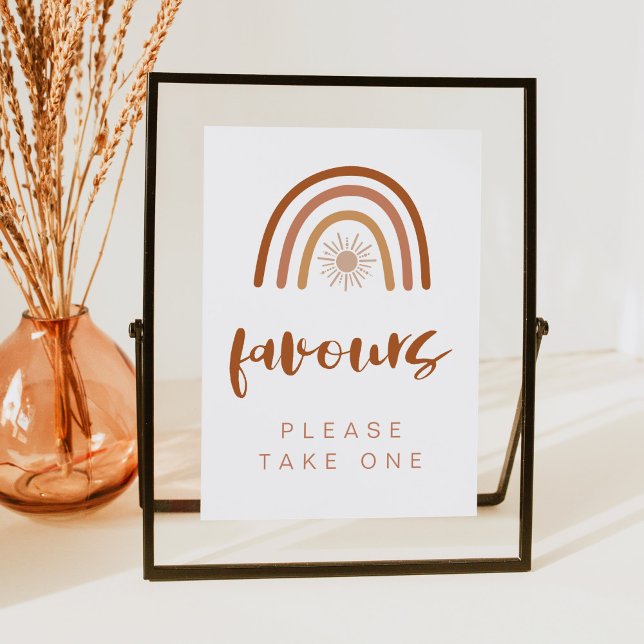 Invitación TINLEY Boho Terracotta Rainbow favorece el Rótulo  (Subido por el creador)