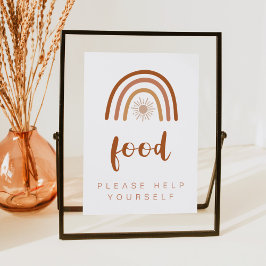 Invitación TINLEY Boho Terracotta Rainbow Food Table 5x7 Rótu