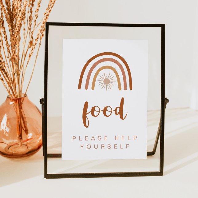 Invitación TINLEY Boho Terracotta Rainbow Food Table 5x7 Rótu (Subido por el creador)