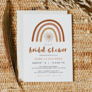 Invitación TINLEY Boho Terracotta Rainbow Sun Bridal Shower