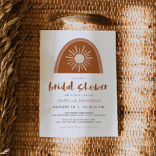 Invitación TINLEY Boho Terracotta Sun Rainbow Bridal Shower