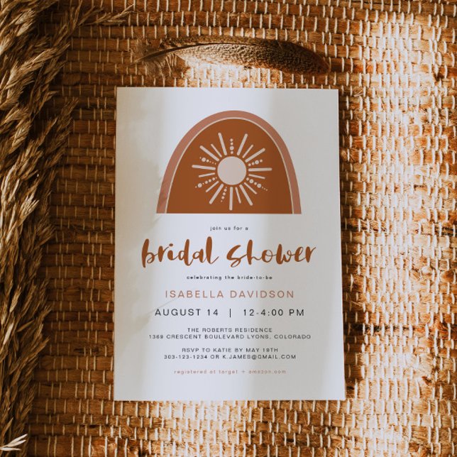 Invitación TINLEY Boho Terracotta Sun Rainbow Bridal Shower (Subido por el creador)