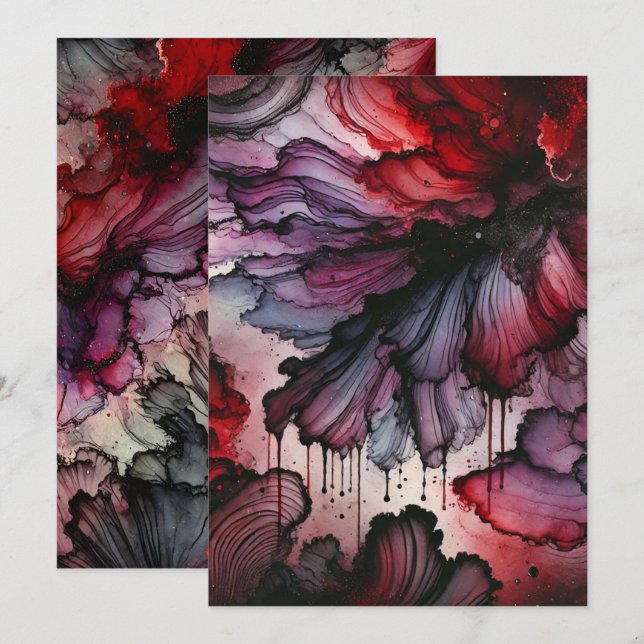 Invitación Tinta de alcohol de Halloween con sangre de vampir (Anverso / Reverso)