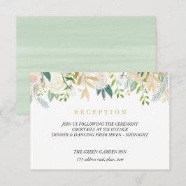 Invitación Tinta de detalles de la recepción de marfil Bouque