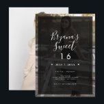 Invitación Tinta de foto oscura superposición dulce mínimo mo<br><div class="desc">Personalizar como quieras. Se puede añadir una foto al frente y a la parte de atrás.</div>