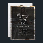 Invitación Tinta de foto oscura superposición dulce mínimo mo<br><div class="desc">Personalizar como quieras. Se puede añadir una foto al frente y a la parte de atrás.</div>