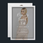 Invitación Tinta de foto oscura superpuesta 3 dulce mínimo mo<br><div class="desc">Personalizar como quieras. Se puede añadir una foto al frente y a la parte de atrás.</div>