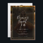 Invitación Tinta de foto oscura superpuesta dorada dulce mode<br><div class="desc">Personalizar como quieras. Se puede añadir una foto al frente y a la parte de atrás.</div>