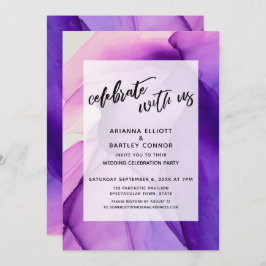 Invitación Tintas Púrpuras Celebran con Nosotros Recepción de