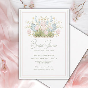 Invitación Tinte de Floral Rosa Moderno para Despedida de Sol